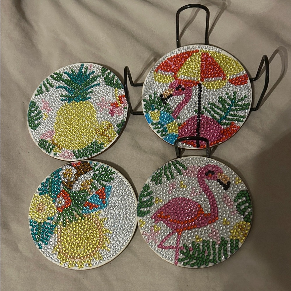 Colorful Beaded Coasters Set